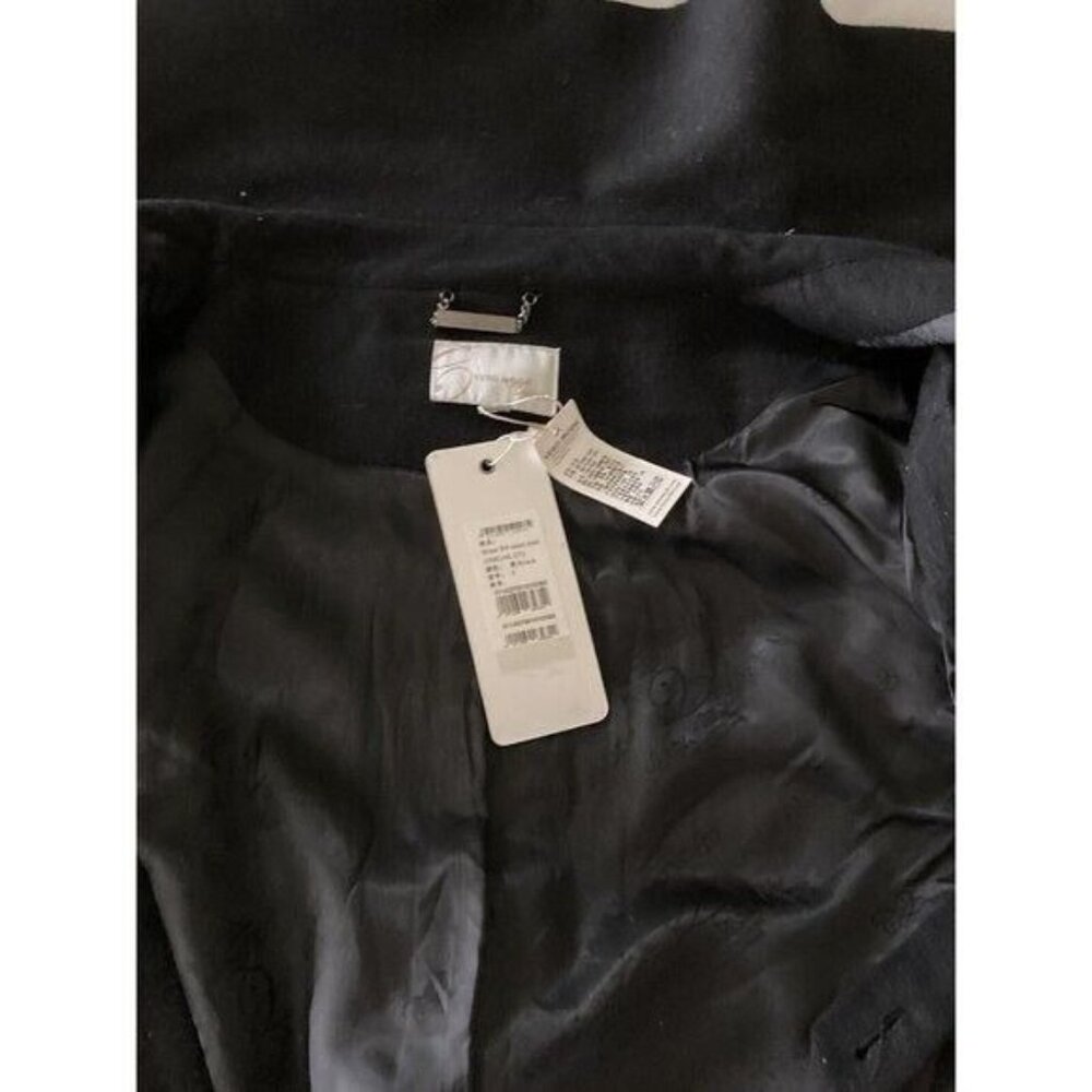 VERO MODA Classic Black Wool Coat Retro Double-Breasted Size S-M New w tags - Picture 8 of 8